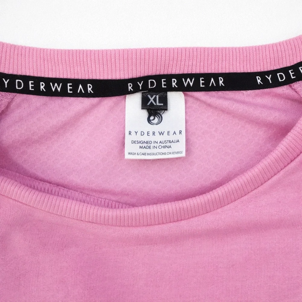 Ryderwear Pink Cropped Long Sleeve Workout Top Size XL - Picture 3 of 4
